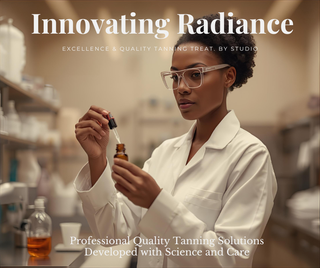 chemist developing self-tanning formula